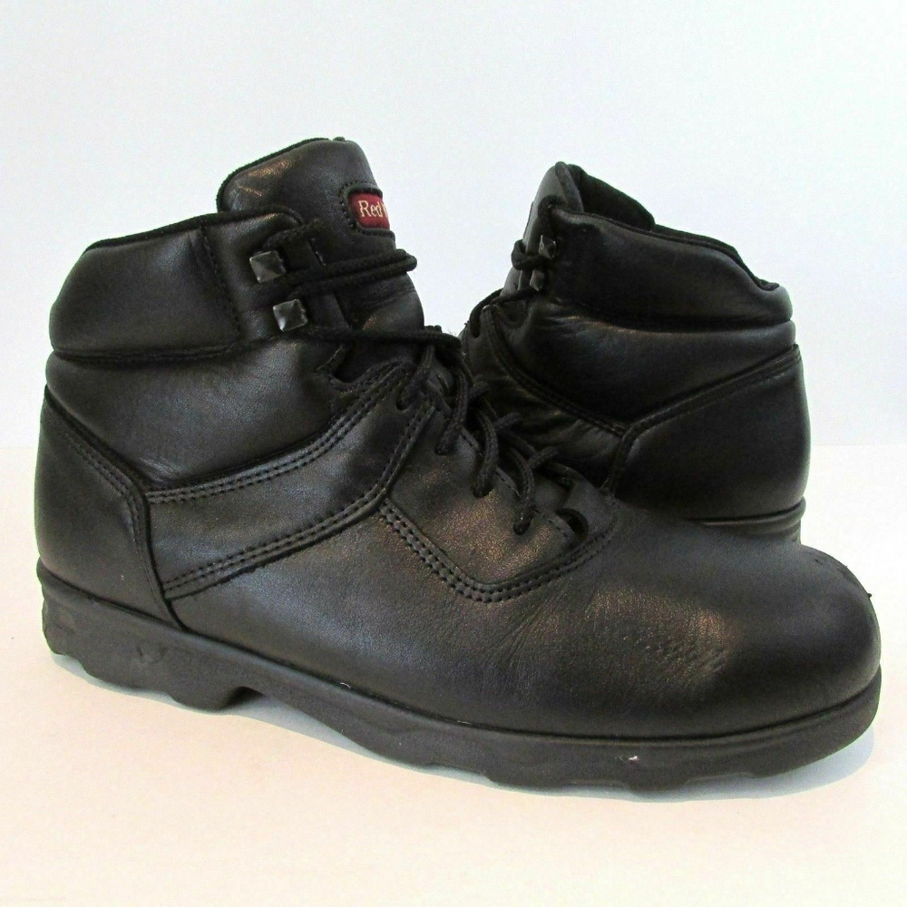 Red Wing Black Leather Work and Safety Boots